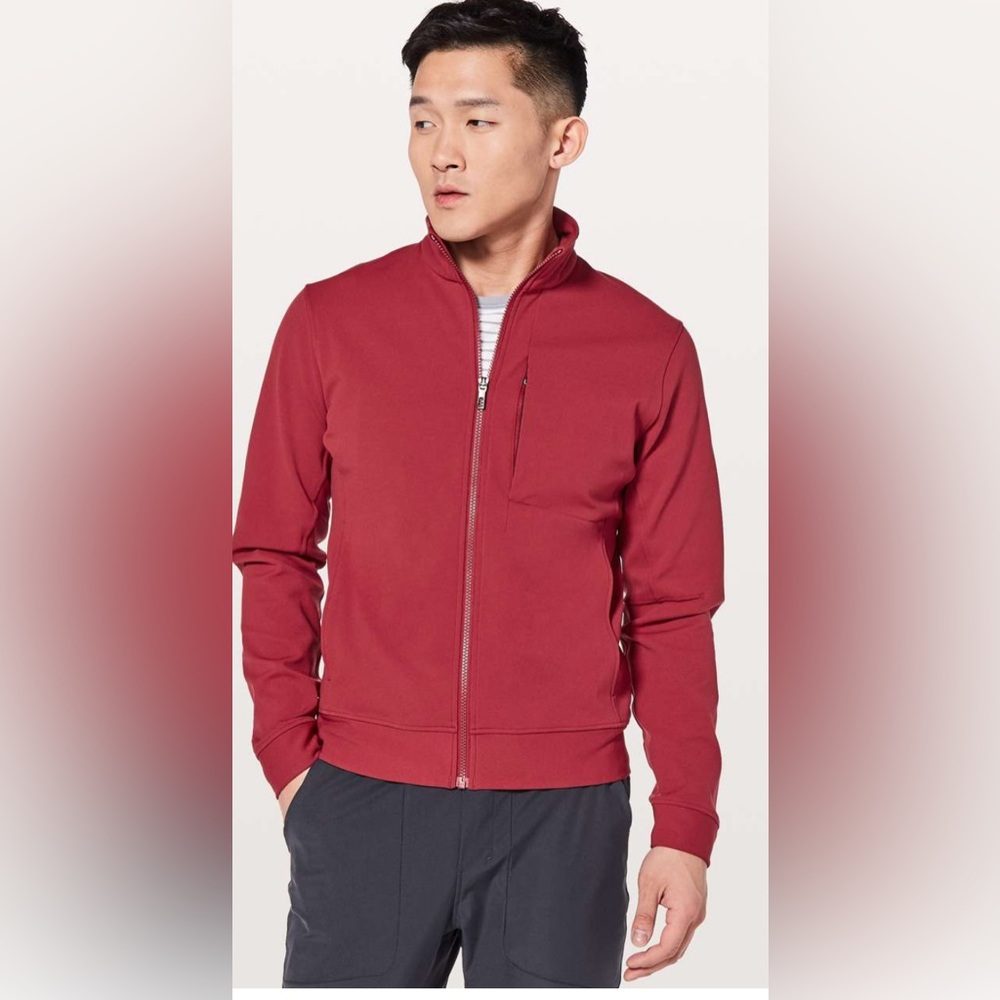 Lululemon Sojourn jacket in an oxblood color.